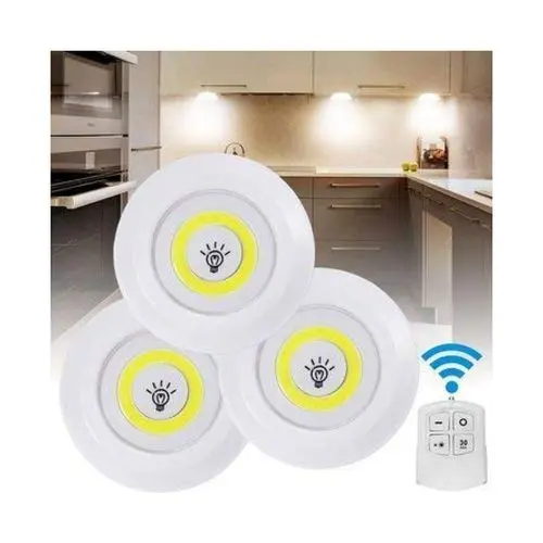 Lot de 3 Spots Led - Sans fil - Avec télécommande