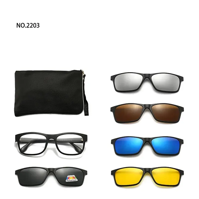 Lunettes 6 En 1 – Monture et 5 Appliques Polarisées Réf 2206A