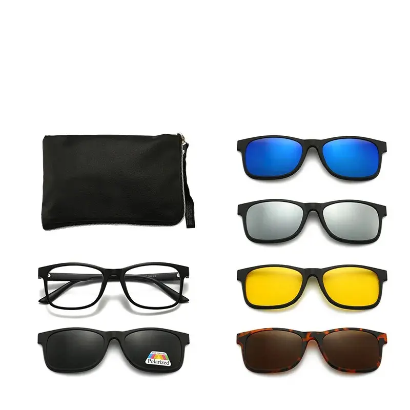 Lunettes 6 En 1 – Monture et 5 Appliques Polarisées Réf 2213A