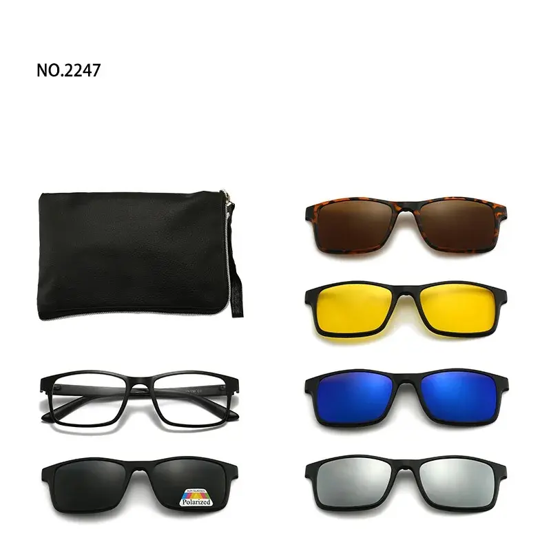 Lunettes 6 En 1 – Monture et 5 Appliques Polarisées Réf 2247A