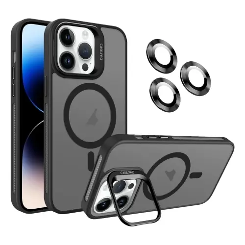 Coque pour iPhone 15 PRO MAX MagSafe Support Métal Matte