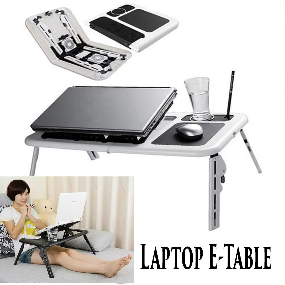 Table pliable pour PC portable – Réglable – Double ventilateur