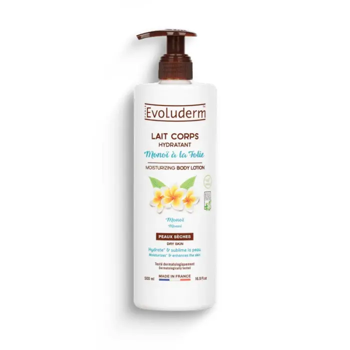 Evoluderm Lait Corps Hydratant Monoï à la Folie Peaux Sèches 500 ml