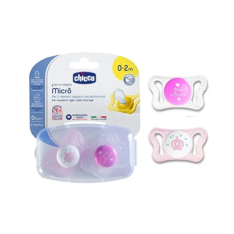 Sucette 0-2m - Réf 7322111 - 2pcs ( Rose & Blanc )