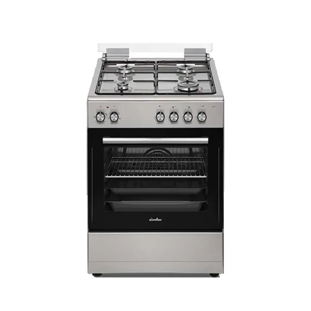 Cuisinière à gaz 4 Feux - Chaleur Tournante Electrique - F6405 - Inox