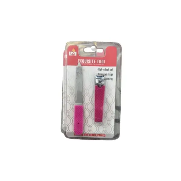 Ensemble de Manucure Coupe-Ongles & Lime à Ongles - Rose
