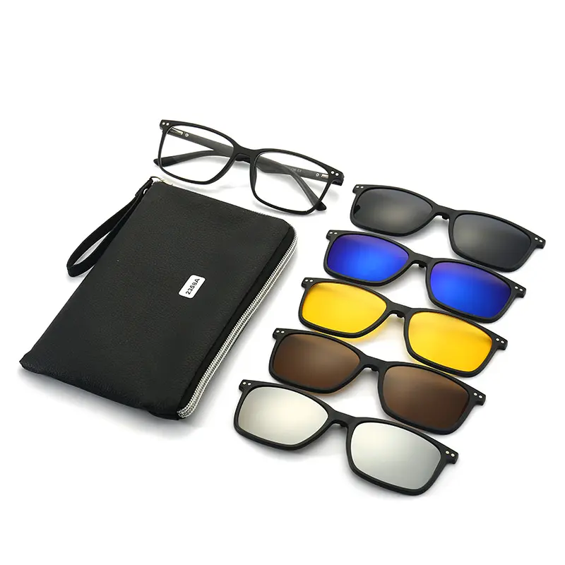 Lunettes 6 En 1 – Monture et 5 Appliques Polarisées Réf 2358A