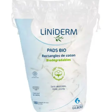 Pads bio rectangles de coton - 180 pièces