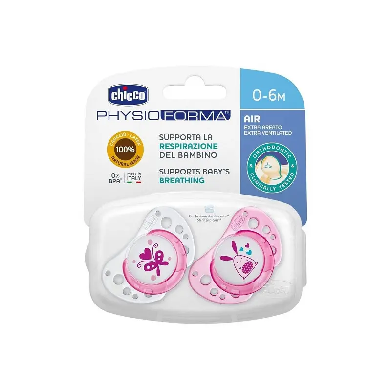 Sucette 0-6m - 2pcs - Rose & Blanc - Ref 7502111