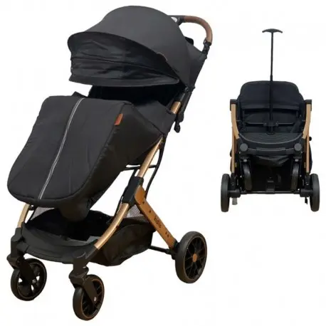 Poussette Bébé - Kidilo - Avec Cache Pieds - Noir