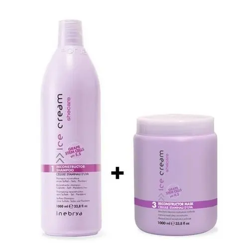 She Care Ice Cream Inebrya Pack Shampoing Sans Sulfate 1L & Masque 1L
