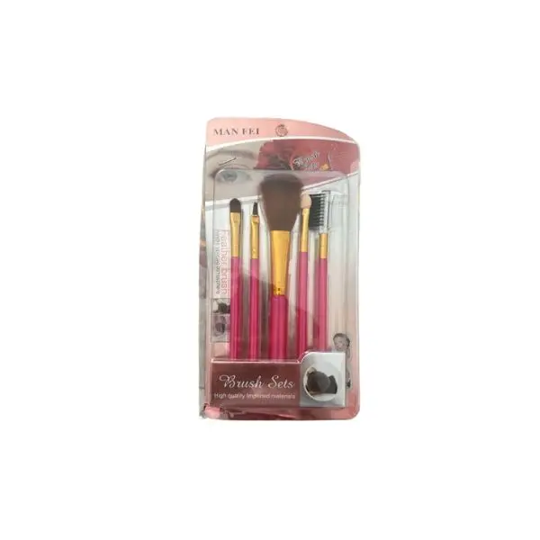 Ensemble de Pinceaux de Maquillage - 5 pièces - Rose