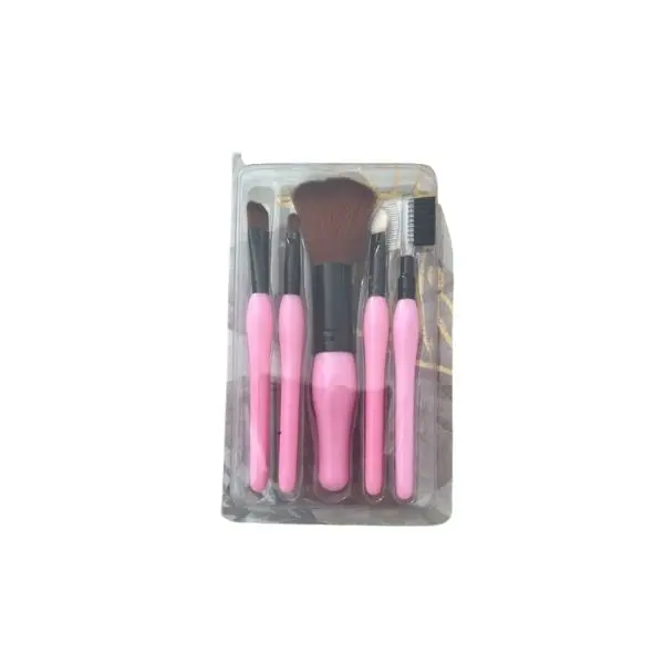 Ensemble de Pinceaux de Maquillage - 5 pièces - Rose & Noir