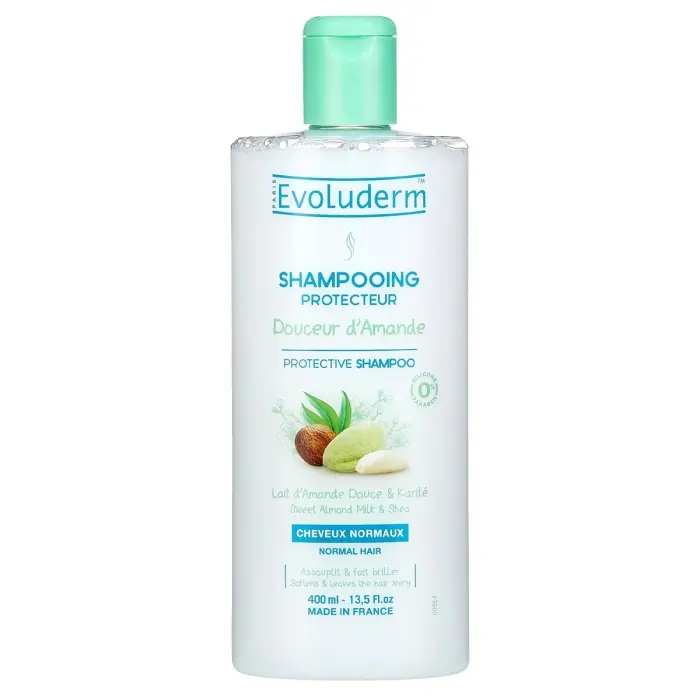EVOLUDERM Shampoing Protecteur Douceur d'Amande Pour Brillance des Cheveux 400 ml