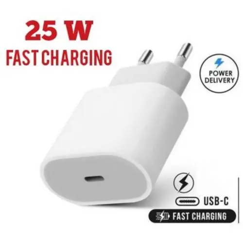 Tête Chargeur Lightning Type C pour iPhone 25W Rapide Blanc