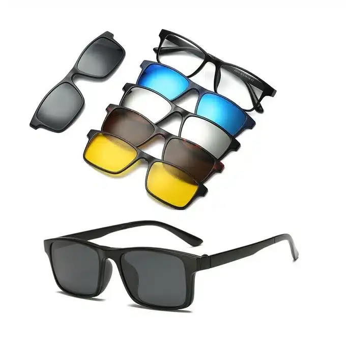 Lunettes 6 En 1 Monture et 5 Appliques Polarisées Réf 2202A