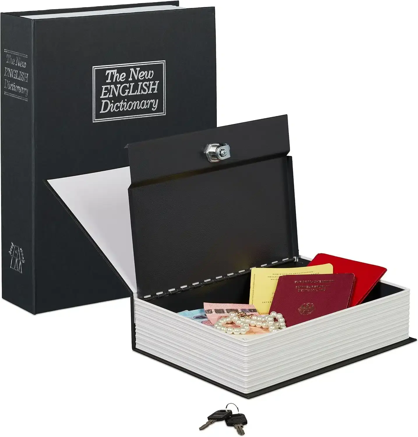 Moyen Coffre-fort livre avec serrure et clés Dimensions : 24 x 15,5 x 5,5 cm
