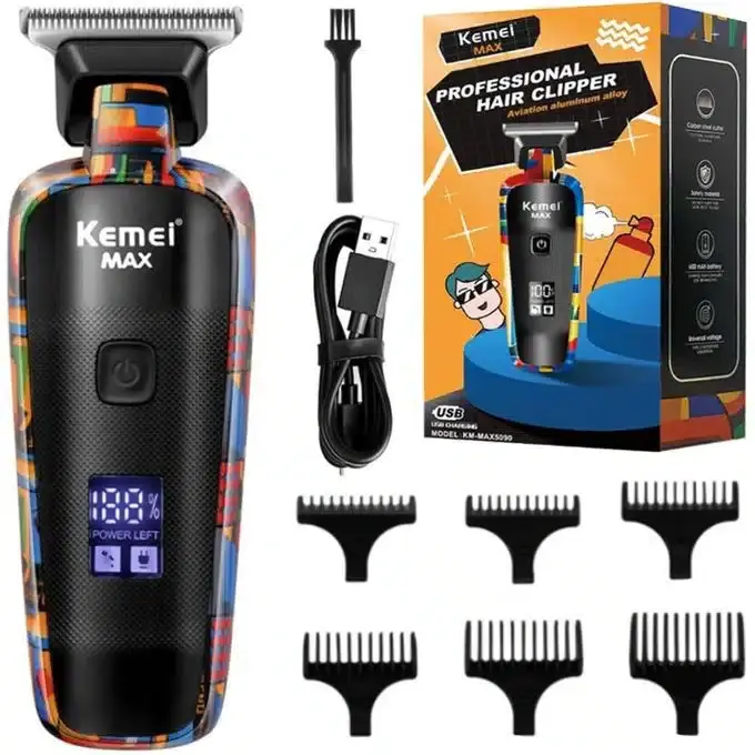 Tondeuse à barbe professionnelle pour hommes - Rasoir électrique pour coupe de cheveux