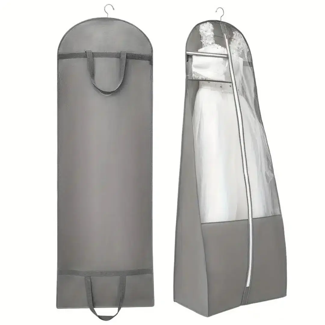 Housse de Rangement - Protection pour Robe de Mariée de Soirée - Gris & Beige