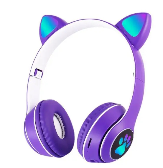 Casque MP3 Bluetooth Oreillettes de Chat VIV-24M Violet